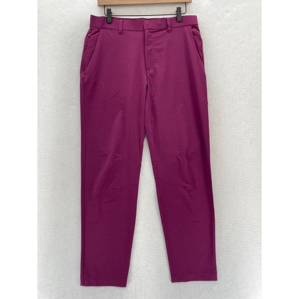 Fabletics The Only Pant Mens Small Slim Dark Pink Stretch Fabric Water Resistant